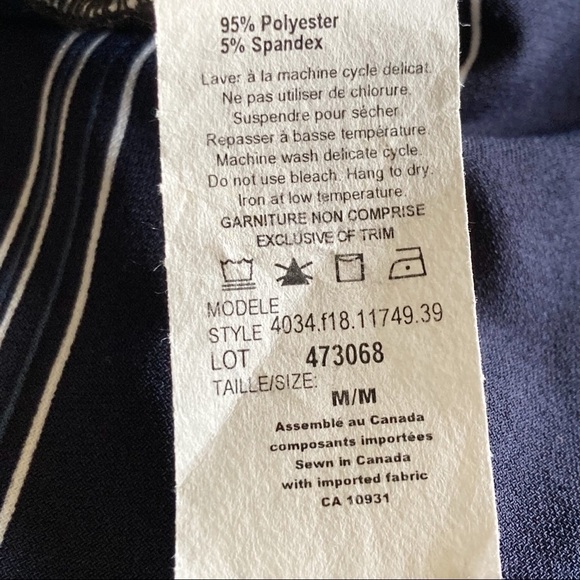 Laura Petites Navy & White Stripe Asymmetric Skirt Size M - Picture 11 of 12